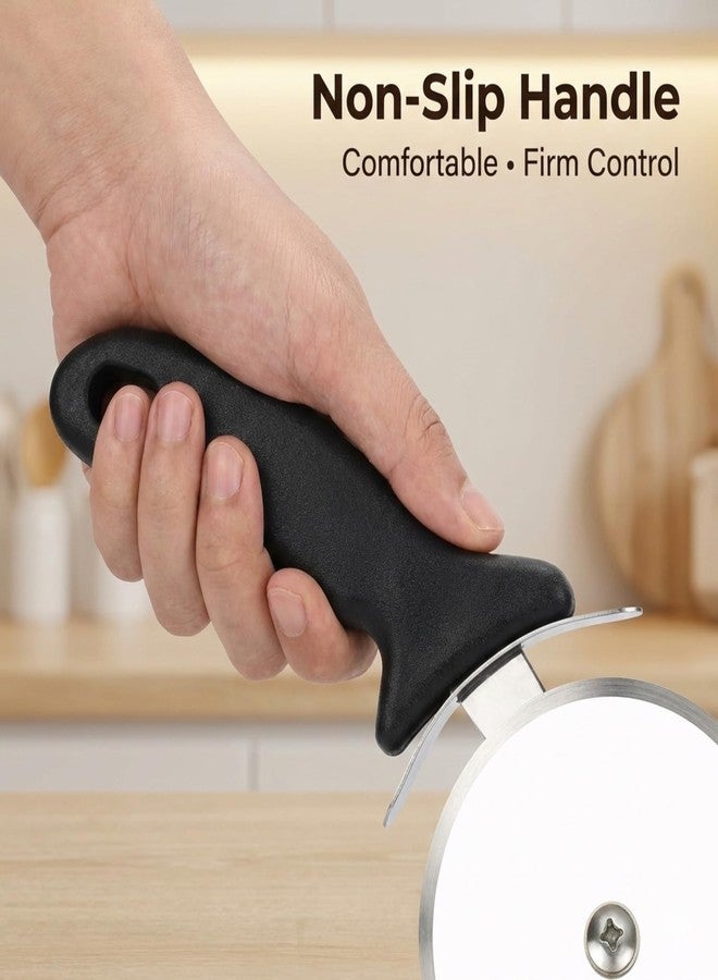 رويال قطاعة بيتزا كبيرة من الفولاذ المقاوم للصدأ من رويال | قطاعة بيتزا ممتازة - مثالية لتقطيع البيتزا/الساندويتشات/الخبز/البرجر/الباراثا | قطاعة دوارة - Image 3